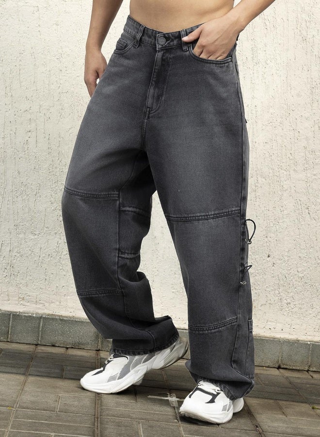 Men Black Jeans - Baggy Loose Fit for Ultimate Comfort