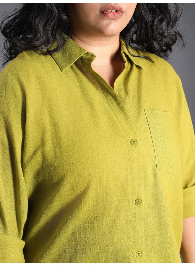 Women’s Oversized Green Shirt – Trendy and Comfortable