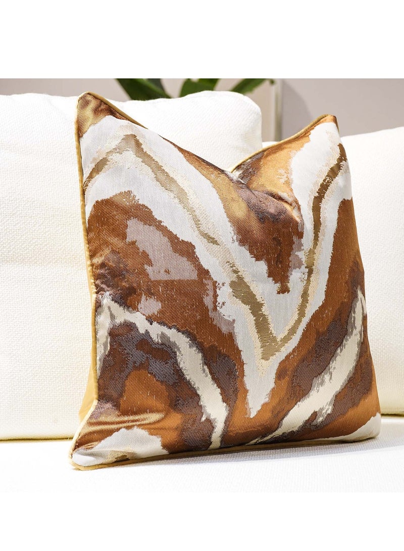 MAAC Home Set of 2 Cushion Cover  Elegant Decorative Throw Cushion Cover- Brown Premium Modern Minimalist Elegant design for Sofa Couch Bed Chair (Cushion Cover Only)