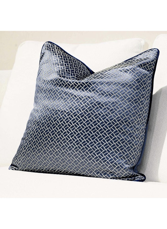 MAAC Home Set of 2 Cushion Cover  Decorative Pillowcase for Home: Contemporary Simple Cushion Cover Blue Premium Modern Minimalist Elegant design for Sofa Couch Bed (Cushion Cover With Filler)