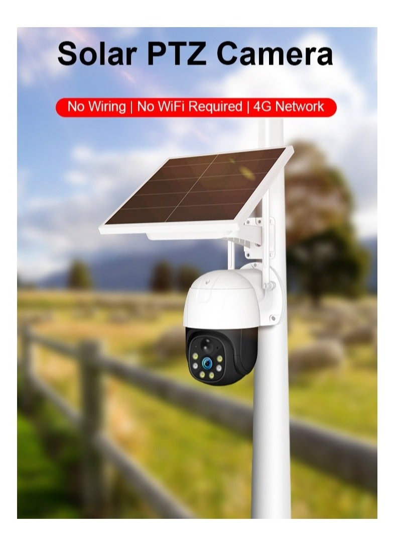 4G Solar Camera 360 Degree Mobile Phone Control No Network Home Outdoor Night Vision Camera