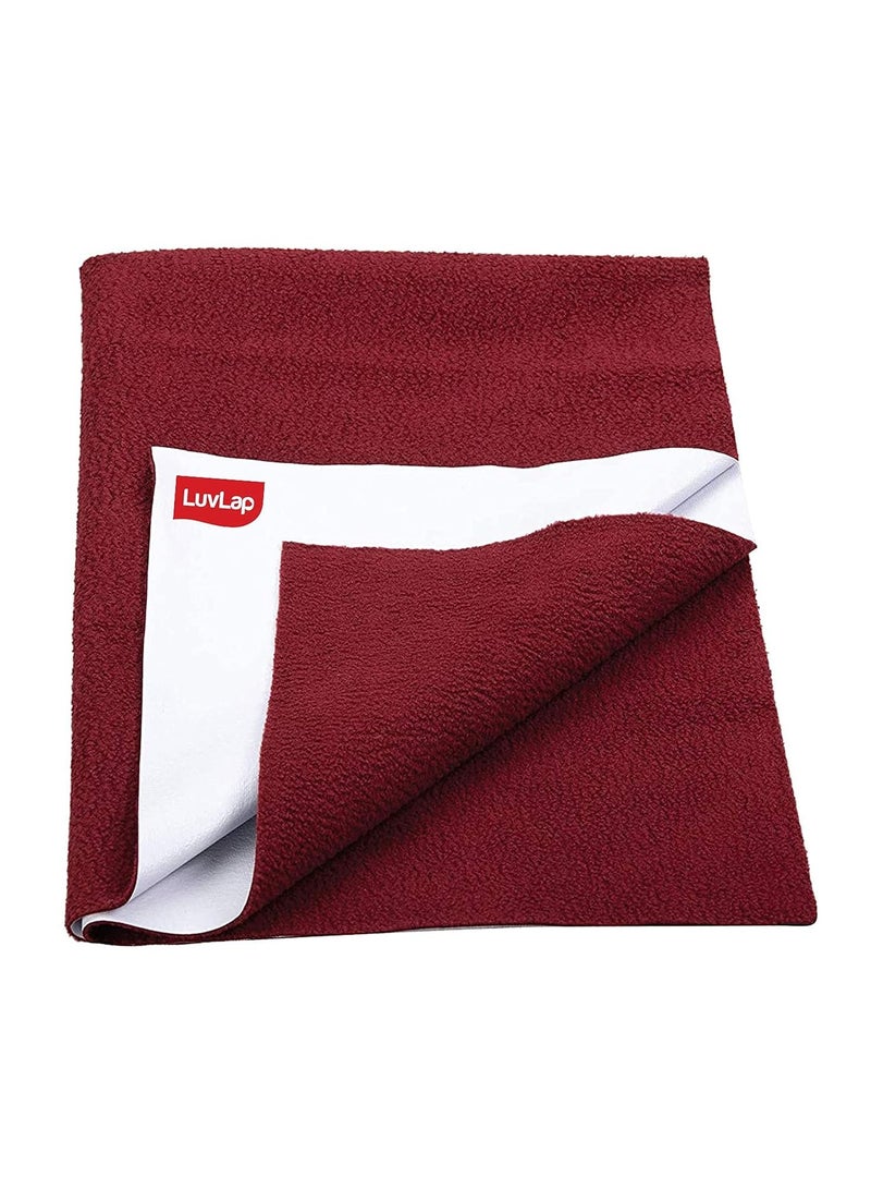 LuvLap Instadry Extra Absorbent Sheet, Maroon, 0-9m+, Small 50x70cm (Pack of 1)
