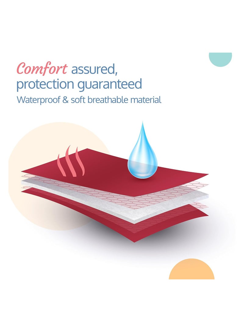 LuvLap Instadry Extra Absorbent Sheet, Maroon, 0-9m+, Small 50x70cm (Pack of 1)