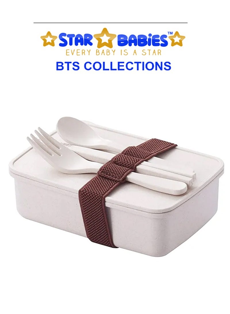 Star Babies BTS Collections - Colorful Backpack, Cute Preppy Style Travel Schoolbag,  BPA Free Lunch Box  with Spoon and Fork - Pack of 2 - Pink