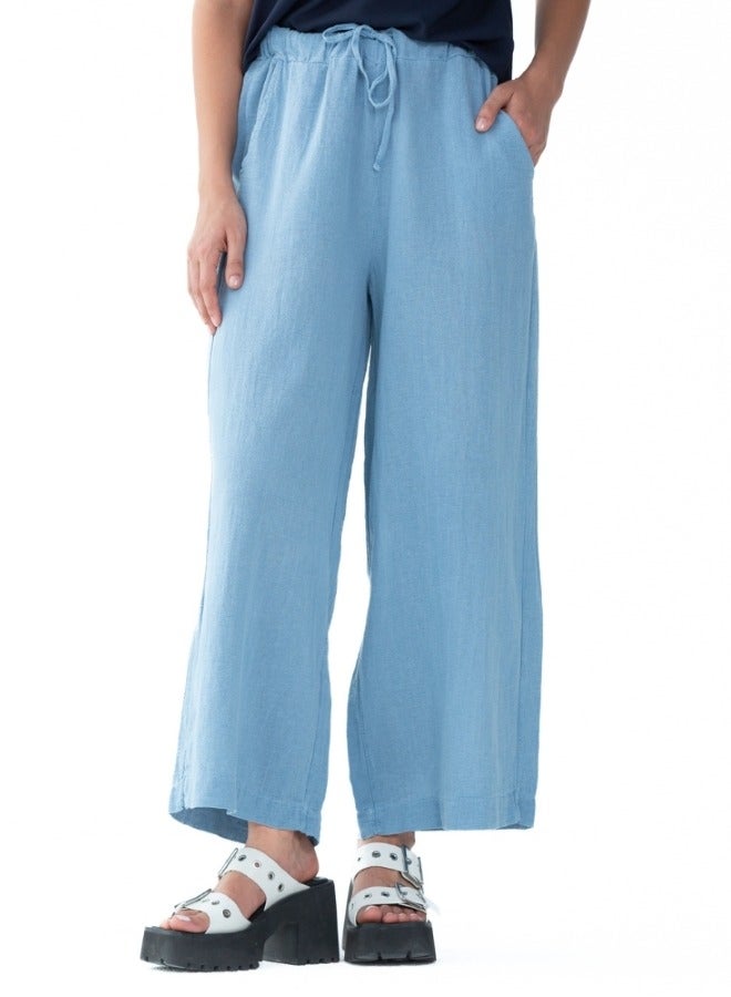 Light Blue Wide-Leg Pants