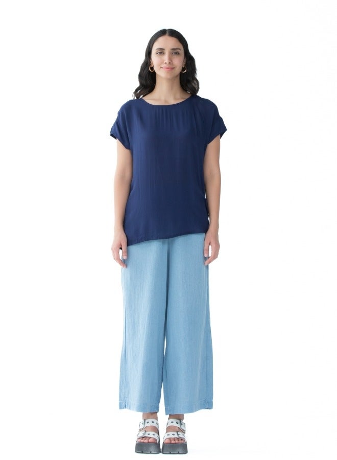 Light Blue Wide-Leg Pants