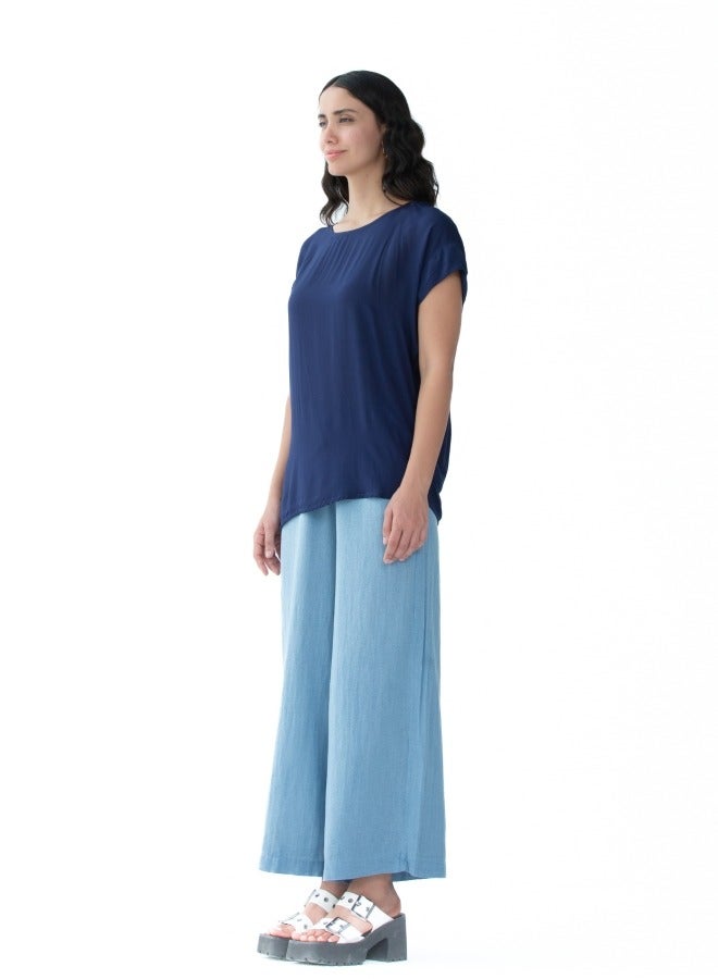 Light Blue Wide-Leg Pants