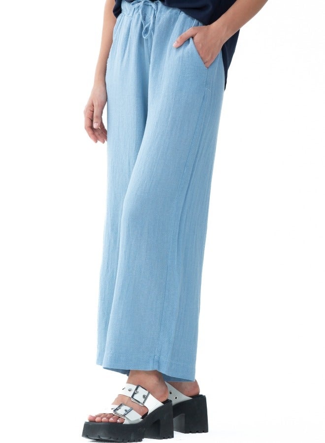 Light Blue Wide-Leg Pants