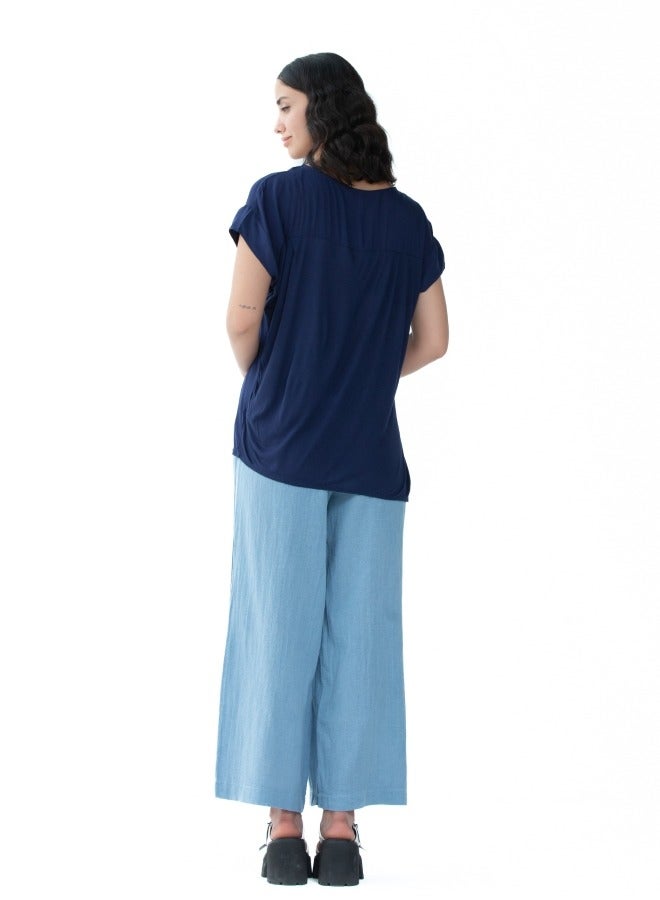 Light Blue Wide-Leg Pants