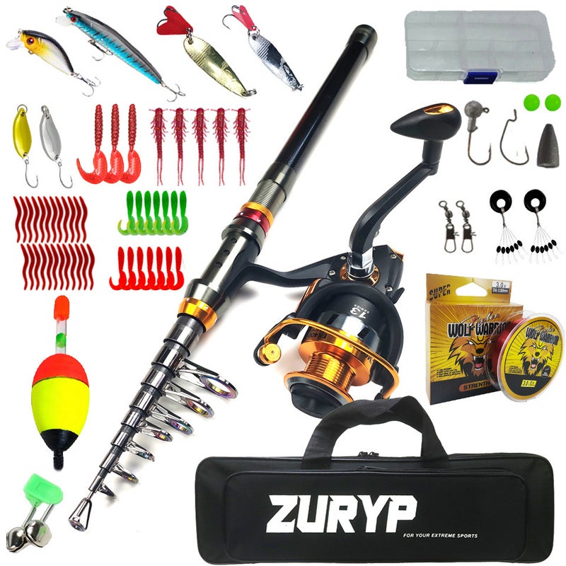 ZURYP fishing gear set long-distance Luhai fishing Library fishing rod full set of soft bait fishing hook fishing line cross-border exclusive