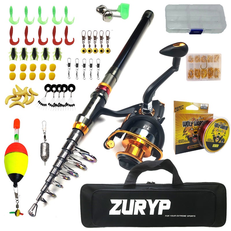 ZURYP fishing gear set long-distance Luhai fishing Library fishing rod full set of soft bait fishing hook fishing line cross-border exclusive