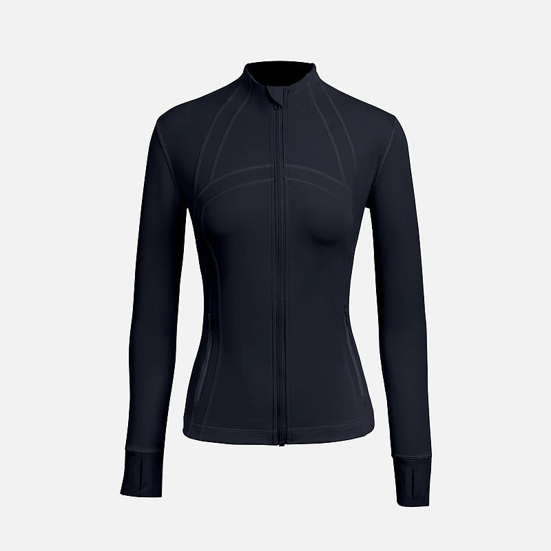 New Long Sleeve Yoga Jacket Breathable Womens Fitness GearWT03 3.0 Scrub Navy Blue WT03 3.0 Scrub Navy Blue