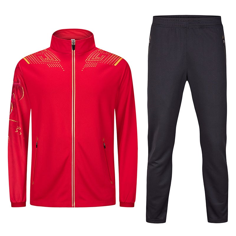 FH Casual Mens Tracksuit Comfort Fit Spring SummerRed coat + black pants Red coat + black pants