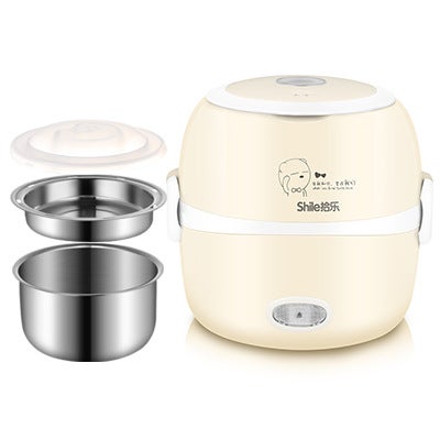 Portable Electric Lunch Box Mini Rice Cooker Beige