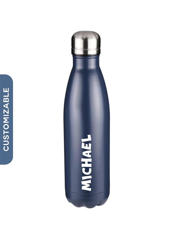 Personalised Water Bottle Add Your Name on the Bottle - Navy