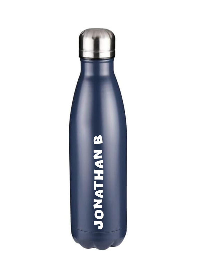 Personalised Water Bottle Add Your Name on the Bottle - Navy