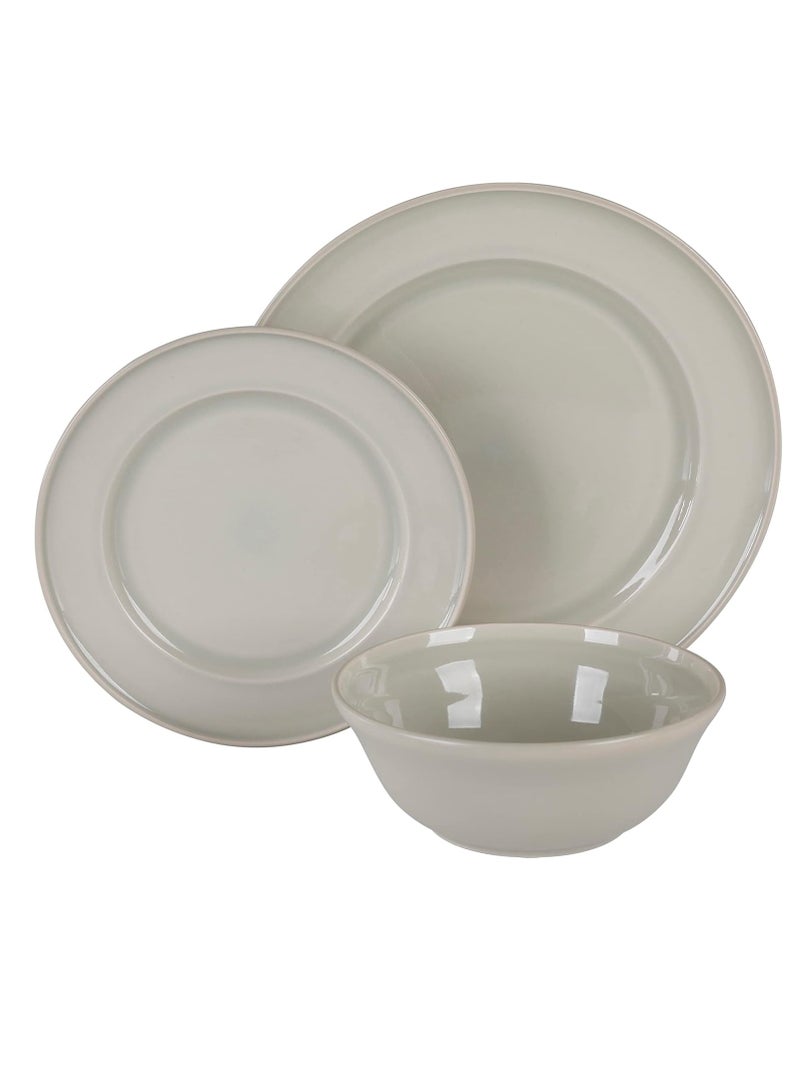 Martha Stewart Portillo 12 Piece Reactive Stoneware Dinnerware Set - Sharkey Gray