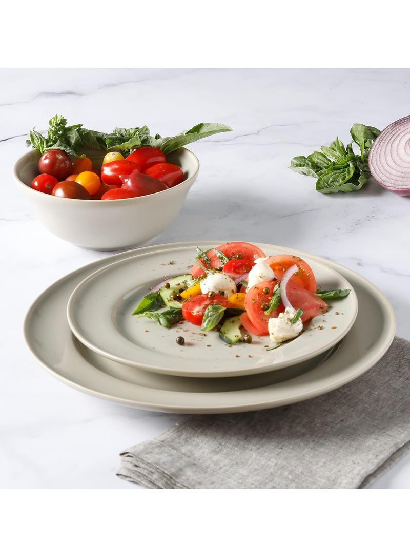 Martha Stewart Portillo 12 Piece Reactive Stoneware Dinnerware Set - Sharkey Gray