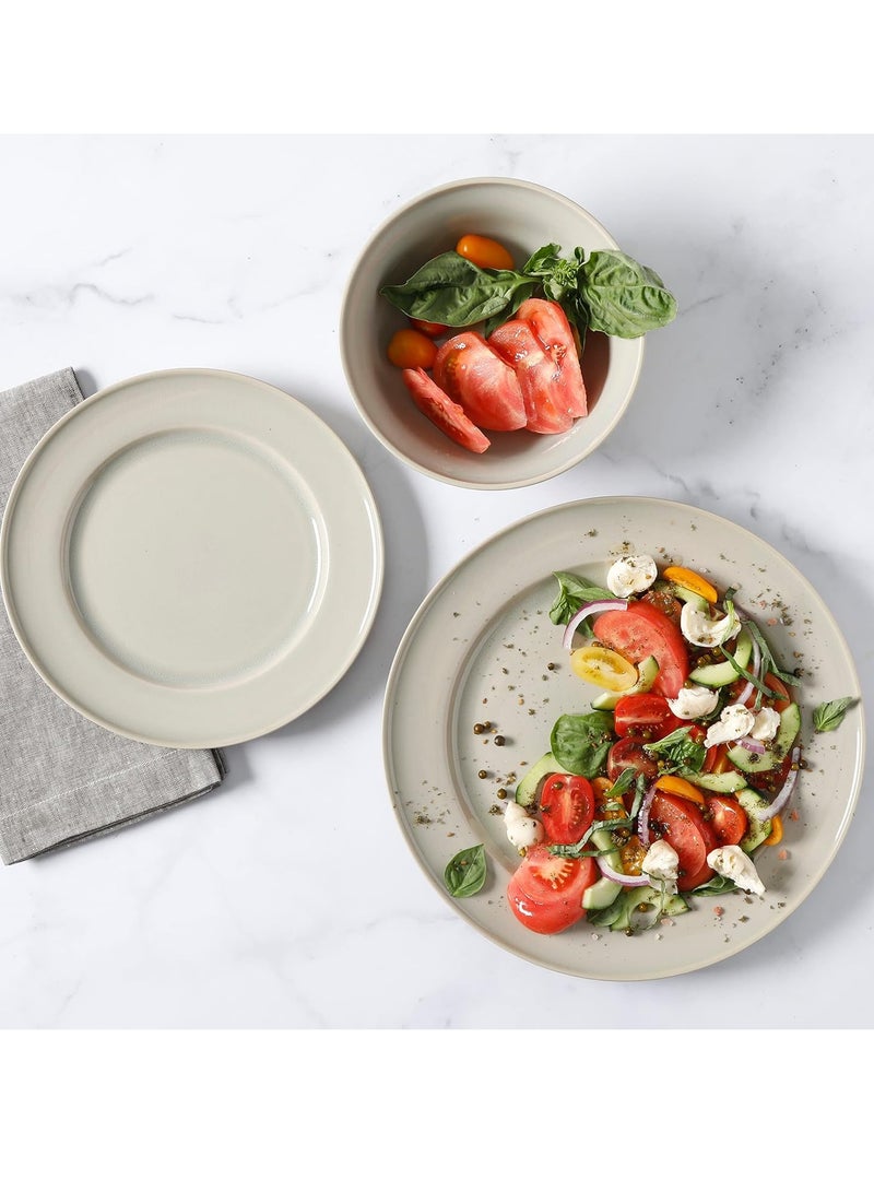Martha Stewart Portillo 12 Piece Reactive Stoneware Dinnerware Set - Sharkey Gray
