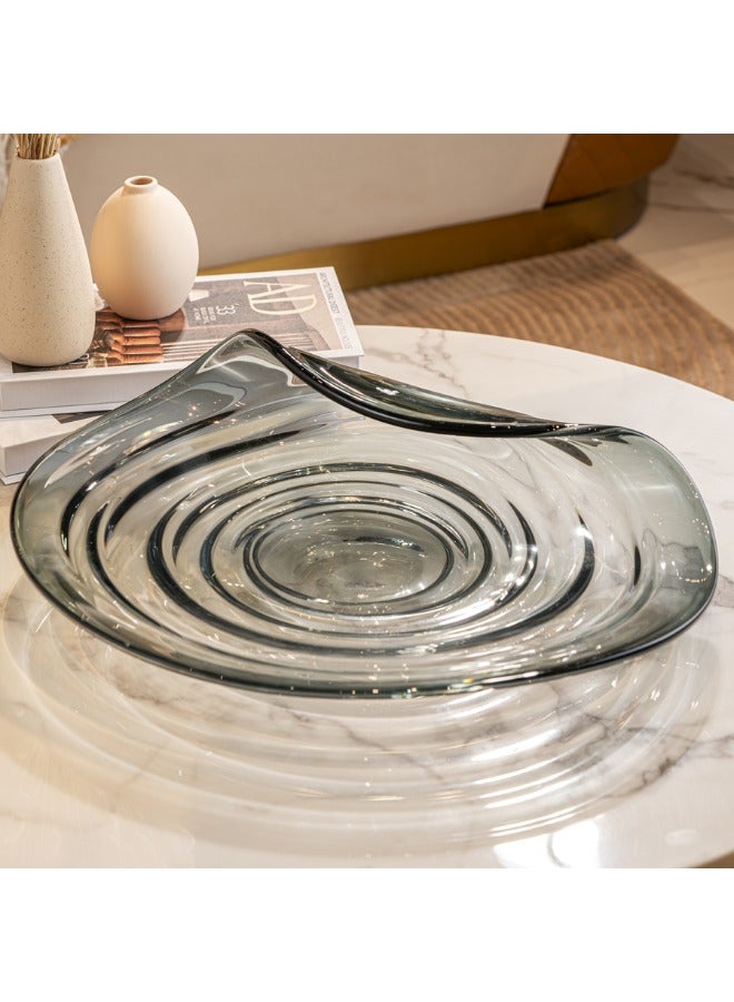 Ethereal Elegance Glass Platter- A Rolled Large Plate