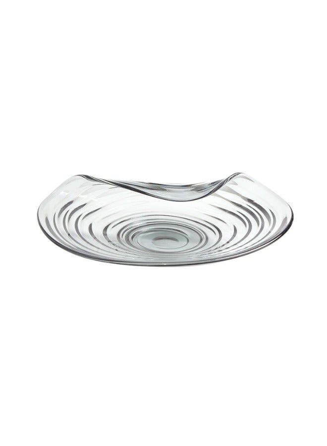 Ethereal Elegance Glass Platter- A Rolled Large Plate