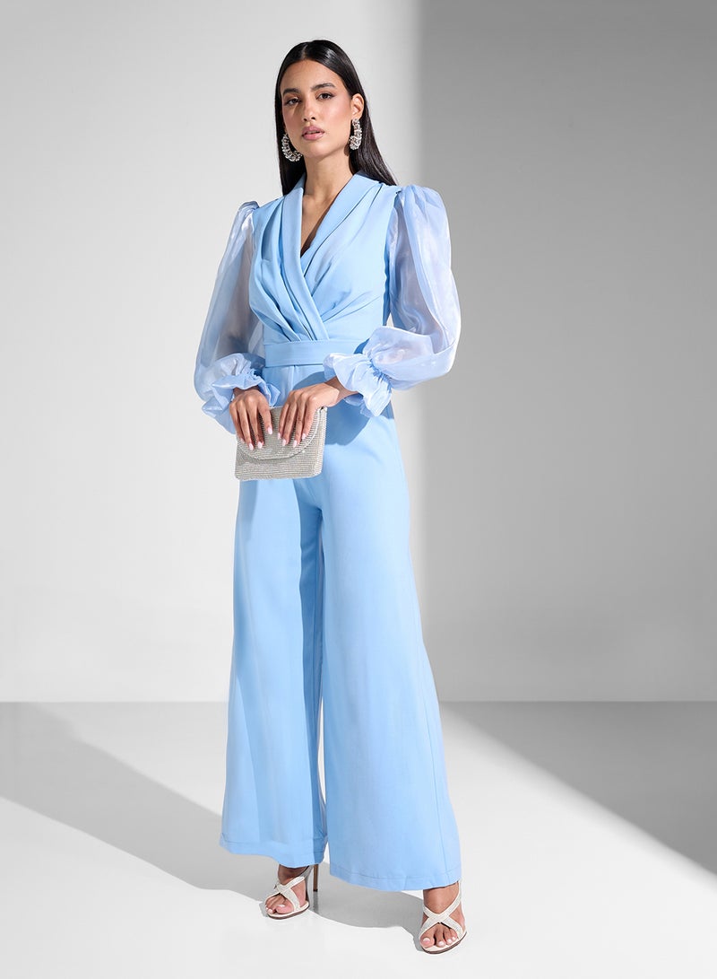 pleated bust jumpsuit