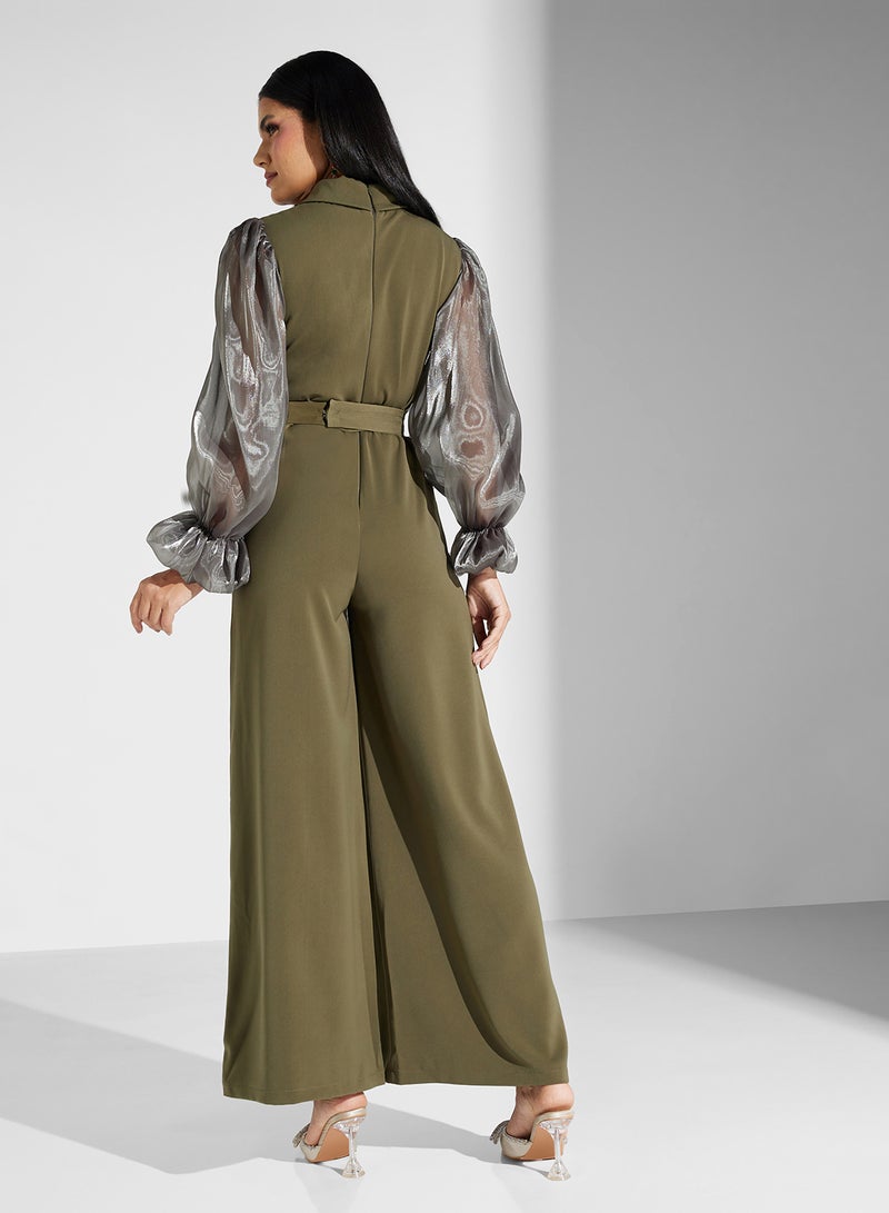 pleated bust jumpsuit