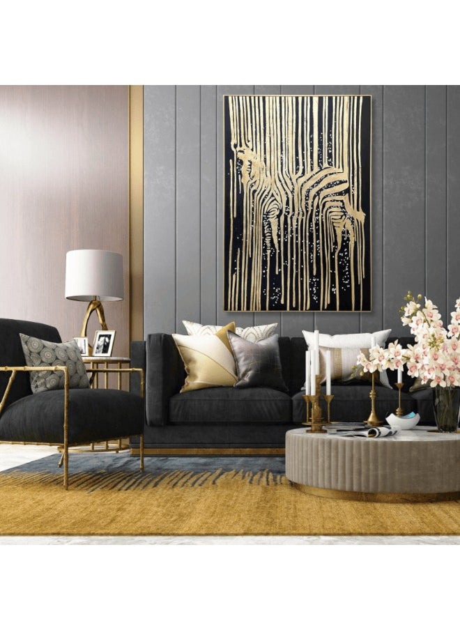 MAAC Home 3D Golden Pathway Wall Decor Abstract Canvas Wall Art - Modern Decorative Wall Décor for Living Room Bedroom Home Decorations