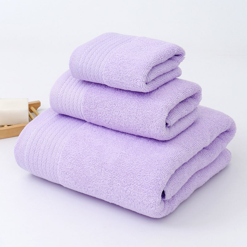 Factory wholesale cotton towel plain jacquard household soft thick absorbent face towel enterprise towel custom Purple twist