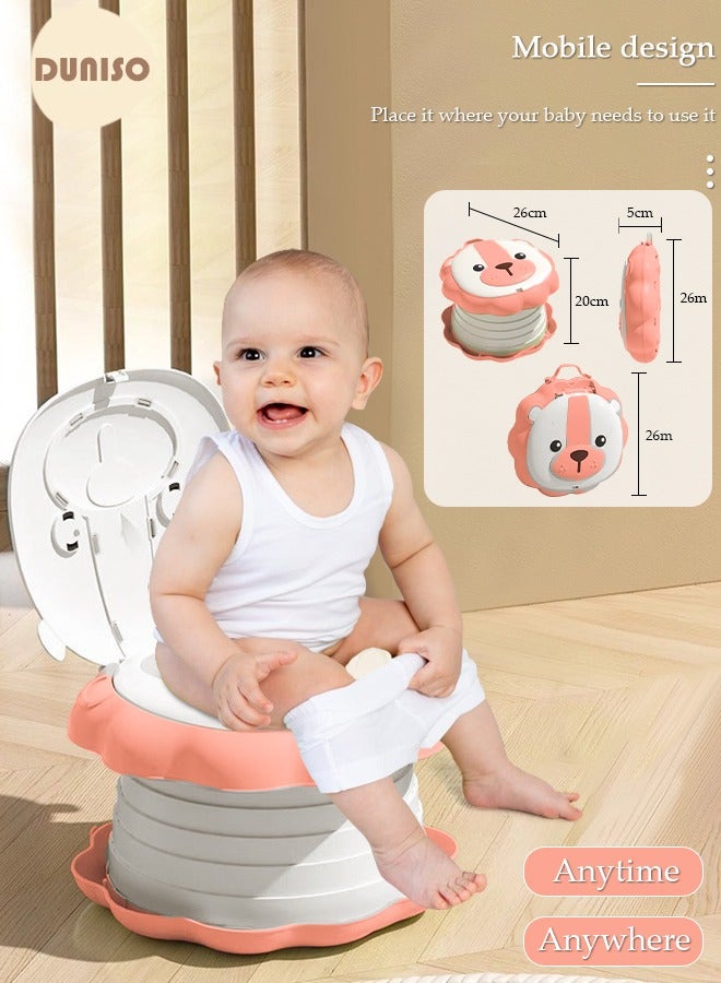 Folding Potty Training Toilet for Kids, Folding Car potty with Storage Bags, Travel Potty Chair for Kids, Portable Toilet for Camping Outdoor and Indoor