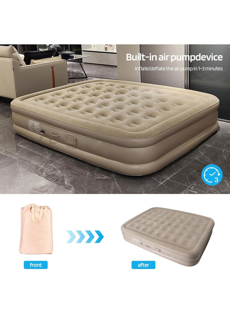 Luxury Inflatable Mattress with Built in Air Pump to Ensure a Restful Night Heavy Duty Blow Up Mattress with Self Inflating Pump