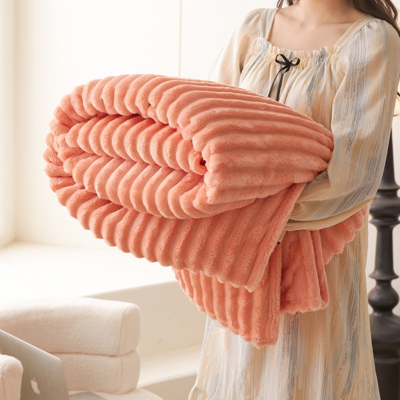 2023 Trendy Multifunctional Velvet Plush Blanket Rabbit hair warm Yang Orange Rabbit hair warm Yang Orange