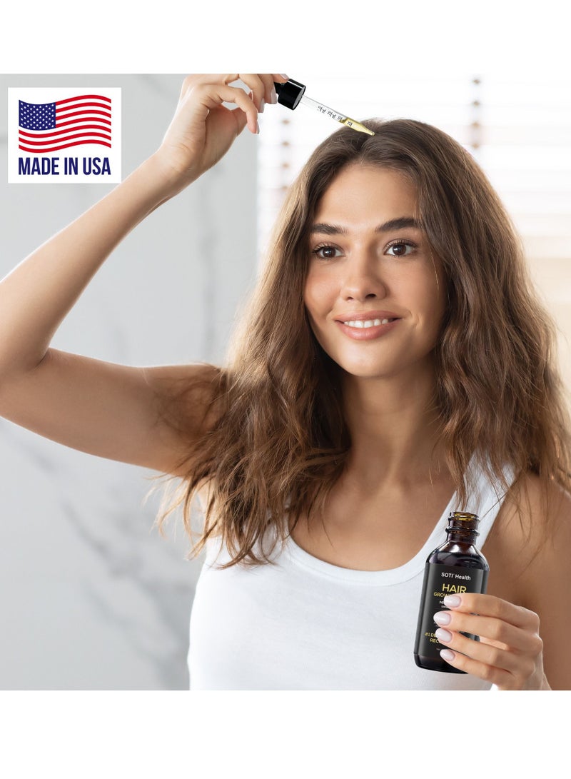 Minoxidil 5% Hair Growth, Hair Loss Regrowth Serum 60ml. Made in USA.  Dermatologists Recommended. Ginseng and Biotin Extra Strength Formula 6 Pack