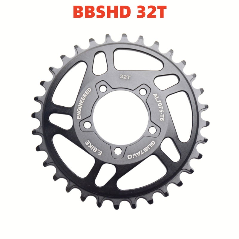 GUSTAVO E-Bike Chainring Aluminum BBS SeriesBBSHD M625 Black 32T BBSHD M625 Black 32T