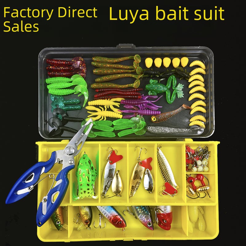 Lure Bait Kit Spinner Soft Frog Minnow Fishing ComboType E 92 pieces (262g) Type E 92 pieces (262g)