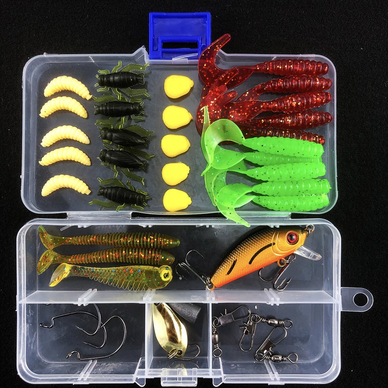 Lure Bait Kit Spinner Soft Frog Minnow Fishing ComboType E 92 pieces (262g) Type E 92 pieces (262g)