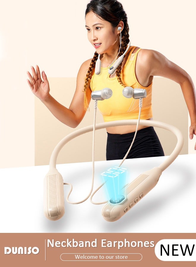 Wireless Neckband Headphones with LED Display,Bluetooth 5.3 2000mAh large battery 200H Extra Long Playtime Wireless Stereo Neckband Earbuds Waterproof Earphones for IOS and Android