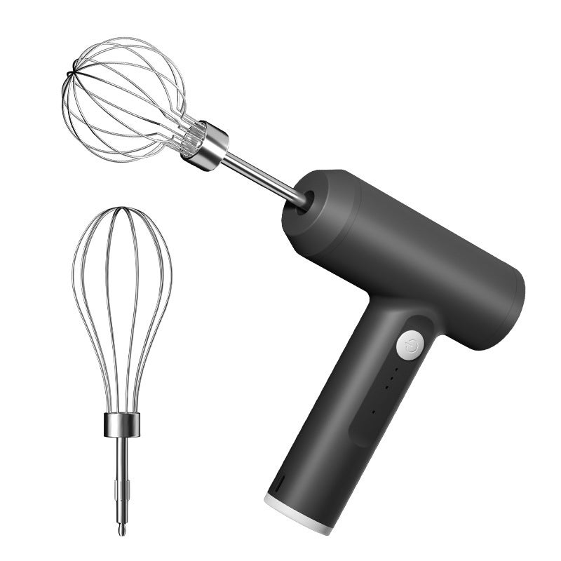 Egg Beater handheld dispenser household egg beater electric small blender dispenser cream baking WirelessBlack double stainless steel head Black double stainless steel head