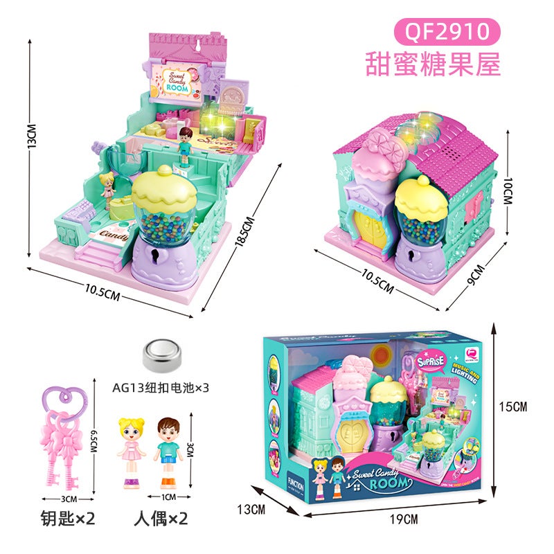 Kids Surprise Playhouse Dollhouse Castle ToySweet Candy House [light music] QF2910 Sweet Candy House [light music] QF2910