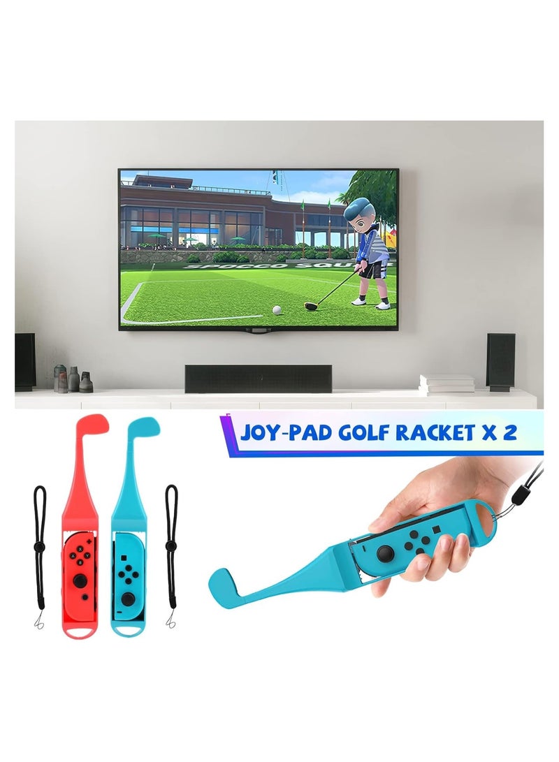 18 in 1 Switch Sport Games Accessories Bundle for Nintendo Switch Games, Family Bundle Accessory Kit with Tennis Racket Controller Grips Racing Wheel Bandage Golf Club Wheels Drum Stick Fishing Rod