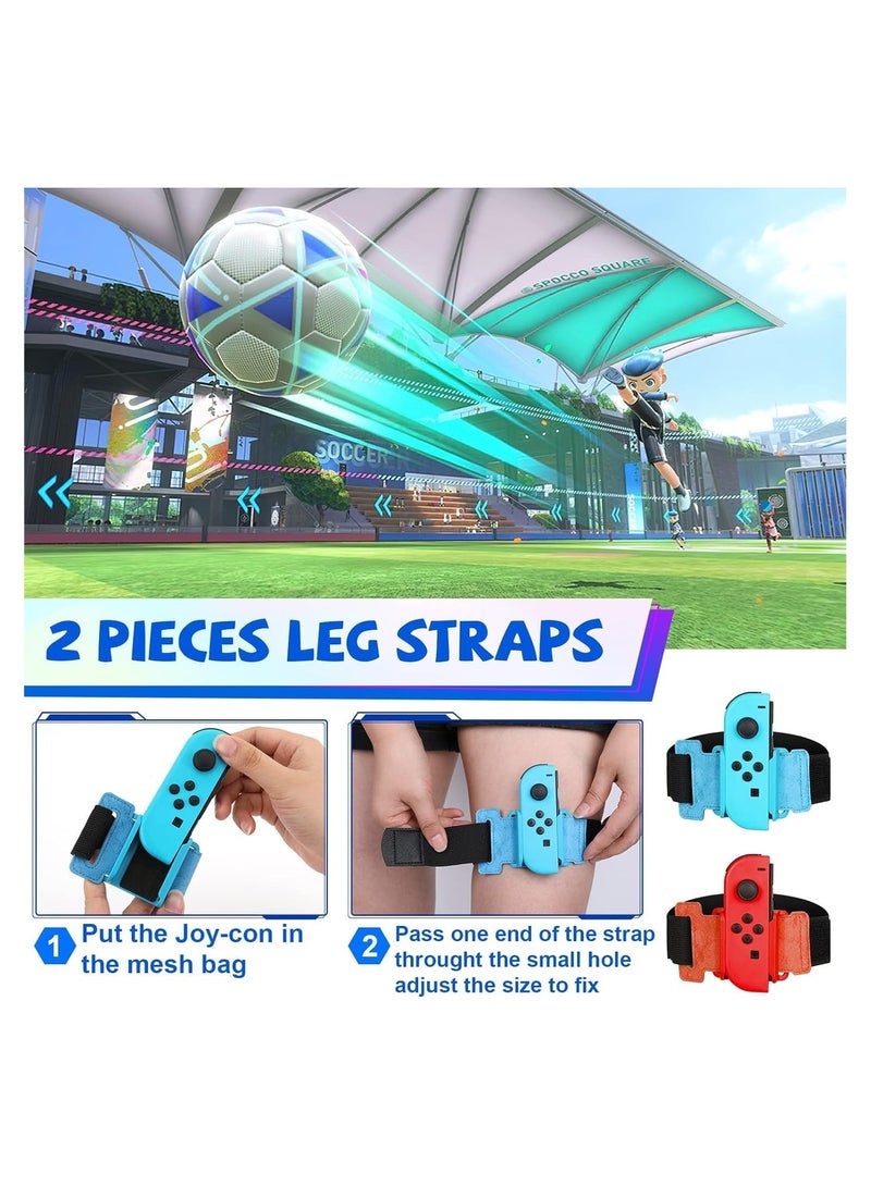 18 in 1 Switch Sport Games Accessories Bundle for Nintendo Switch Games, Family Bundle Accessory Kit with Tennis Racket Controller Grips Racing Wheel Bandage Golf Club Wheels Drum Stick Fishing Rod