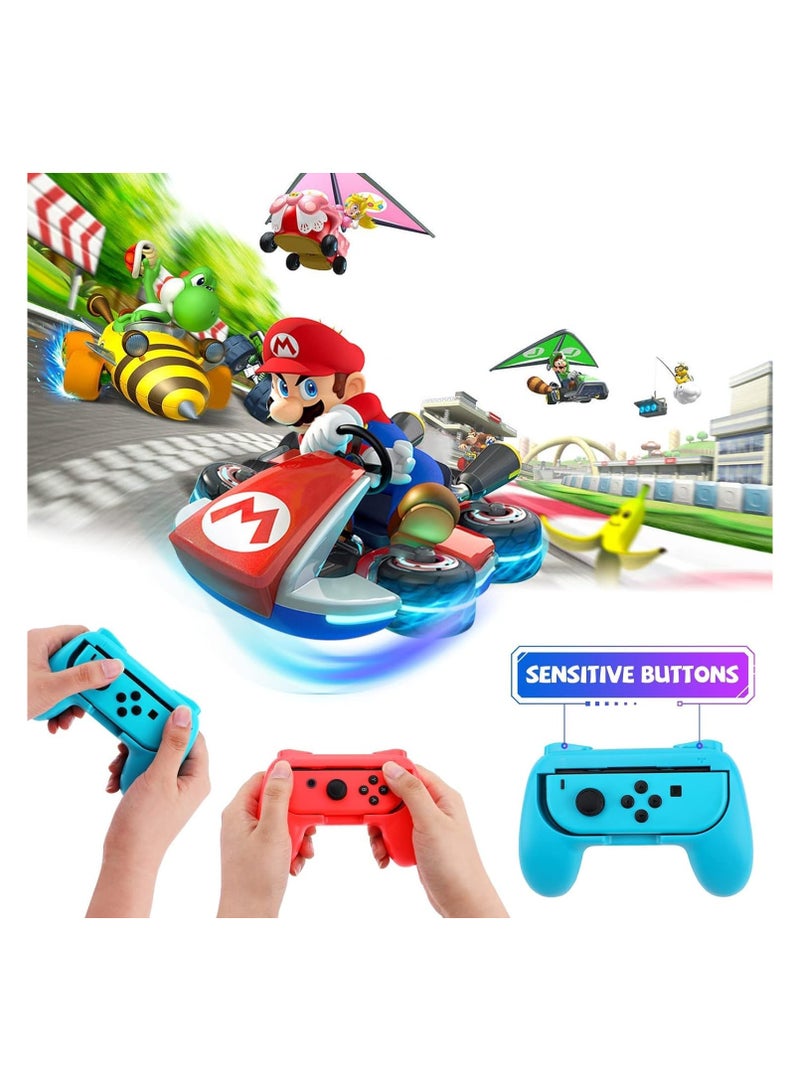 18 in 1 Switch Sport Games Accessories Bundle for Nintendo Switch Games, Family Bundle Accessory Kit with Tennis Racket Controller Grips Racing Wheel Bandage Golf Club Wheels Drum Stick Fishing Rod