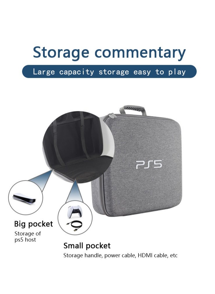Storage Bag for PS5, Carrying Case for PS5, Carrying Case Portable Waterproof Travel Bag Fits for PS5 Models Travel Case, Hard Shell Larger Capacity Case