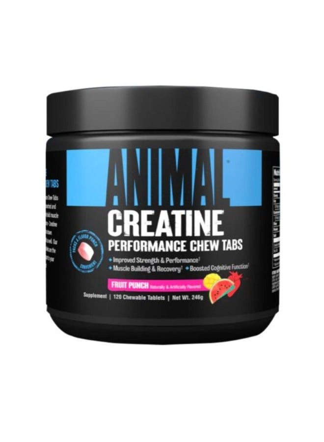 Animal creatine chews Fruit Punch Flavour 120 Chewable Tablets