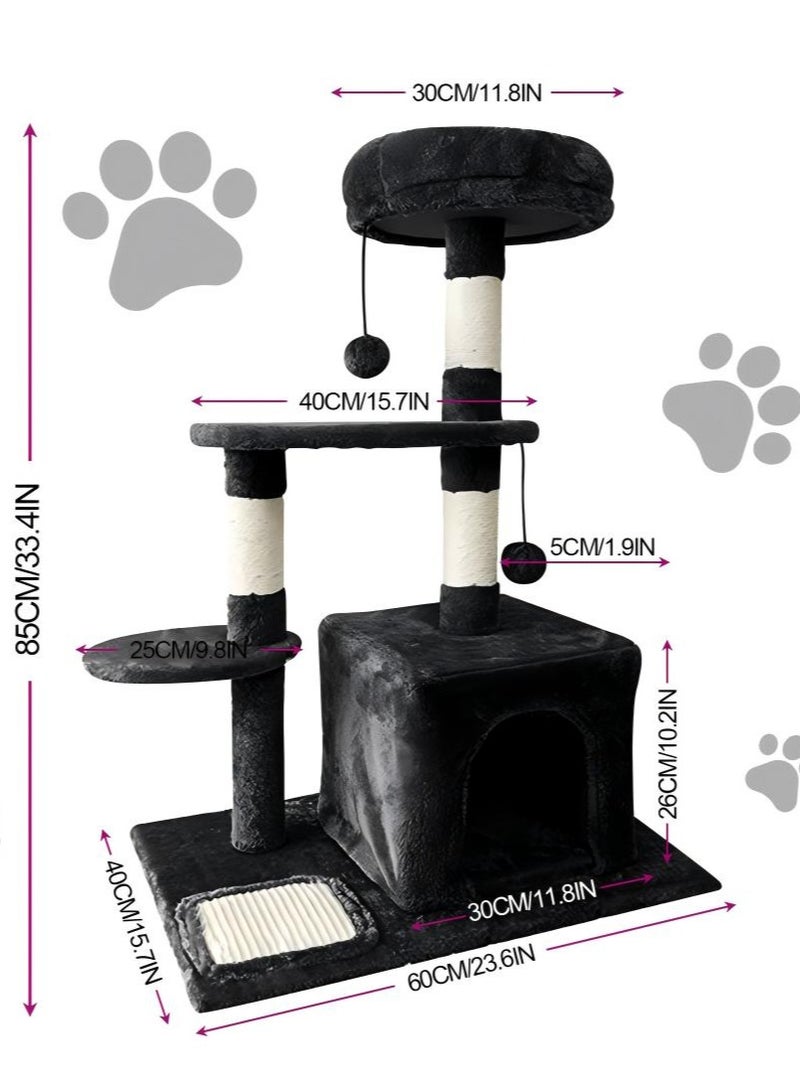 Cat Play Tower Cat Toy Multi Level Platform Cat Tree Sisal Pillar Large Cat Climbing Frame Cat Nest Luxury Cat Scratch Post Cat Tree