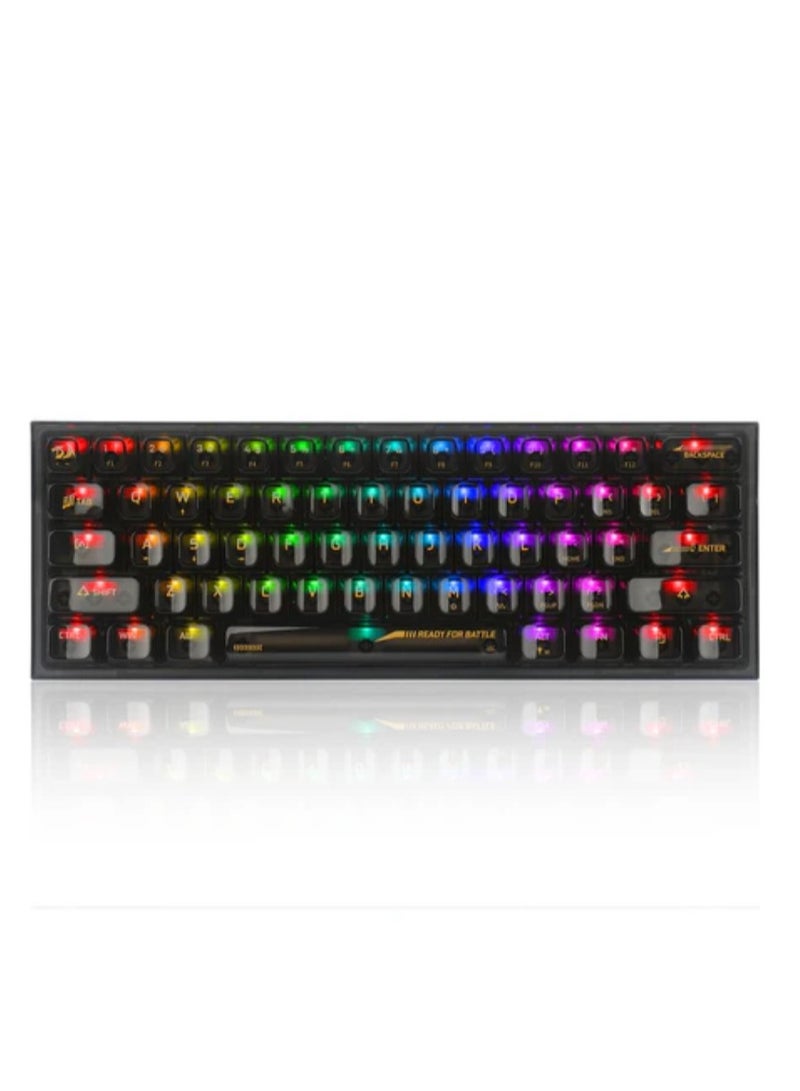 K617CTB-RGB 60% Wired RGB Gaming Keyboard, 61 Keys Compact Full-Transparent Mechanical Keyboard