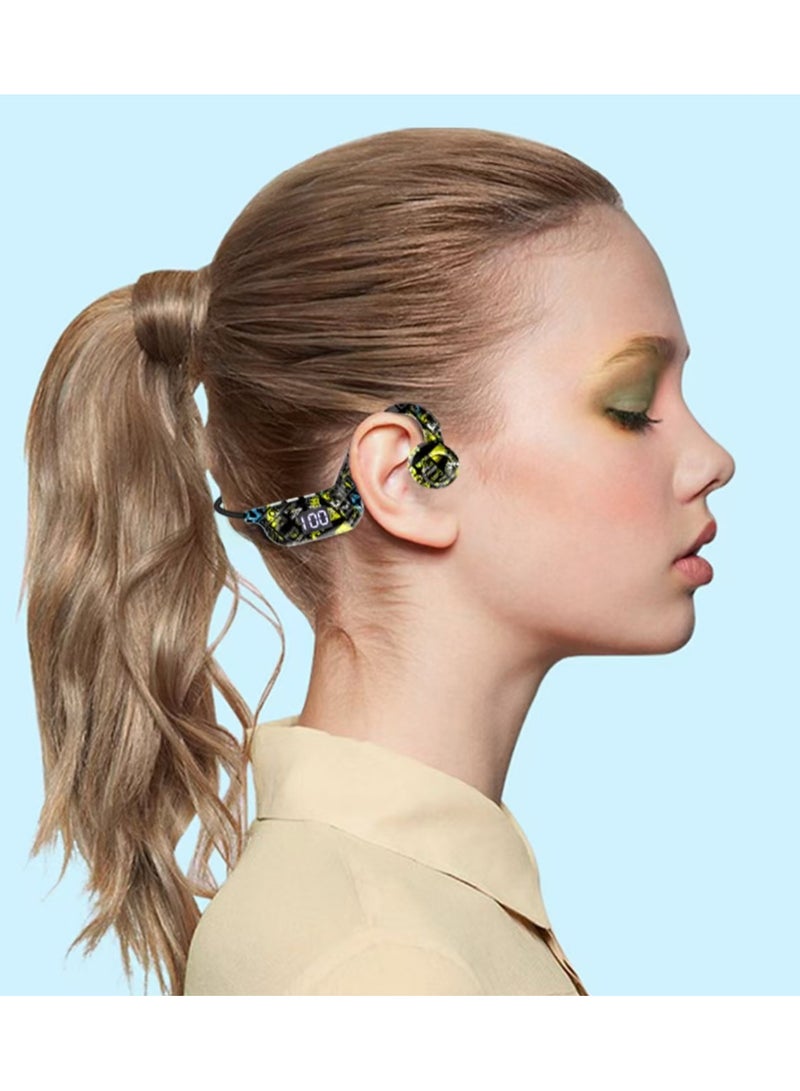 Open Bluetooth bone conduction sports earphones, sweat proof wireless earphones, suitable for sports and running - built-in microphone