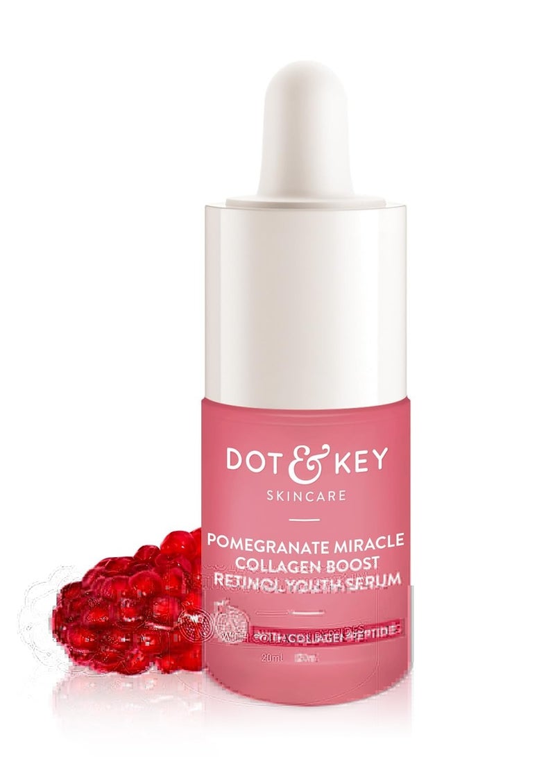 Dot & Key Pomegranate & Retinol Anti Ageing Serum for Face| Boosts Collagen | Reduces Fine Lines & Wrinkles| For Mature, Combination & Dry Skin | Fights Signs of Ageing, 20ml