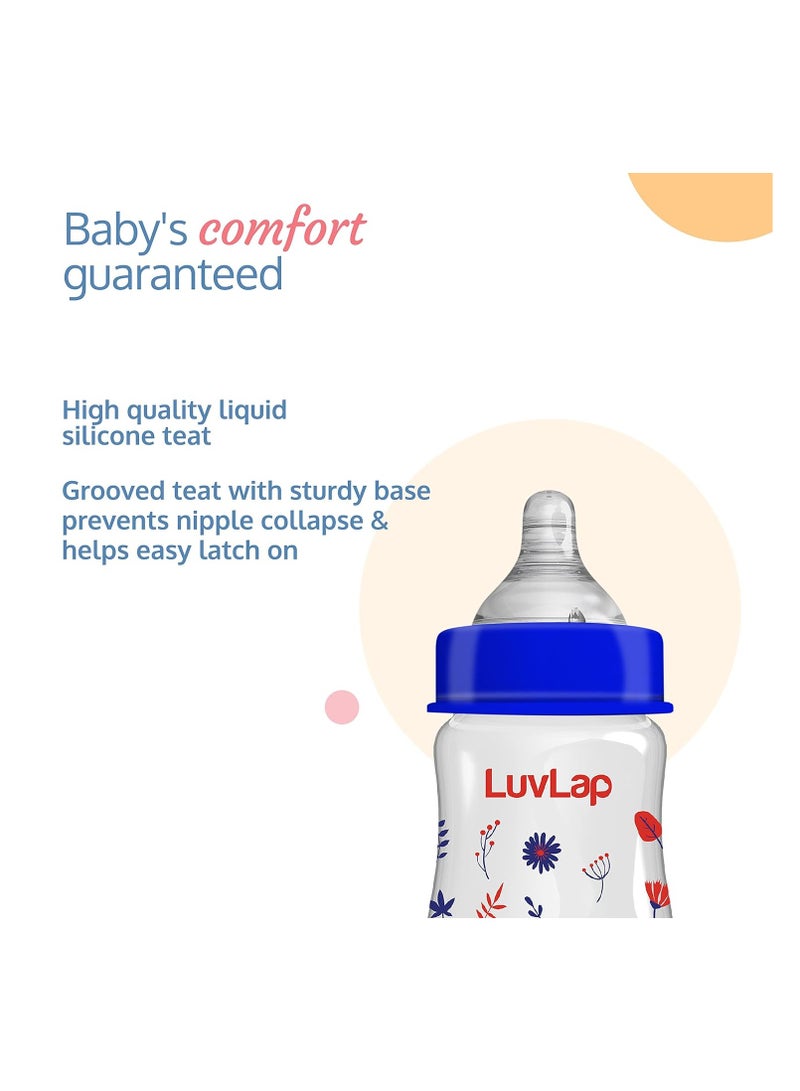 LuvLap LuvLap N Flo W Neck F Botl, 150ml, Red Blue Floral