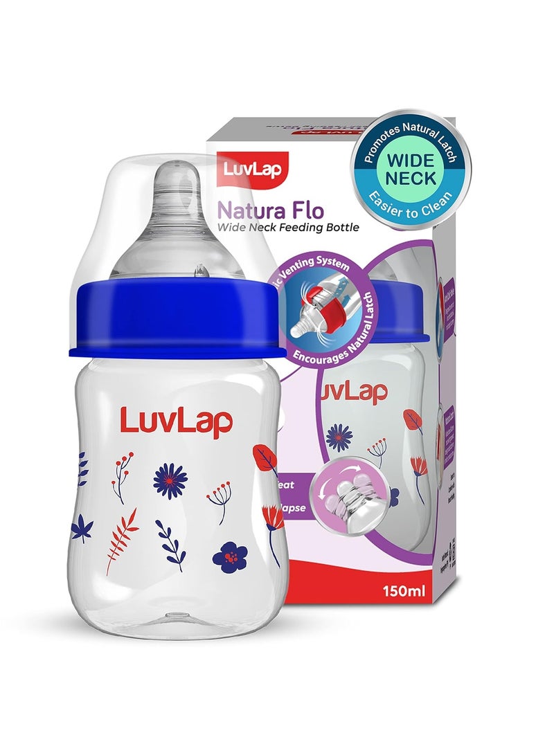 LuvLap LuvLap N Flo W Neck F Botl, 150ml, Red Blue Floral